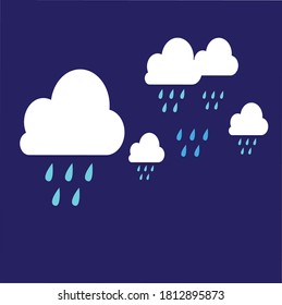 clouds. abstract white clouds with rain droplets. vector illustration