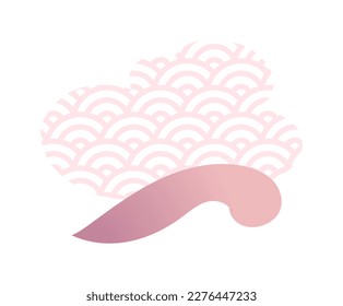 Nubes en la ilustración de fondo de diseño de estilo asiático