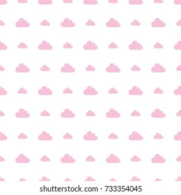 clouds baby girl pattern pink and white