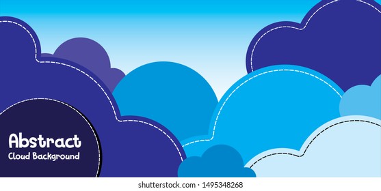 Clouds background in flat design Vector & Template Banners, Cards, Vouchers and many more