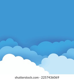 clouds background on blue sky. clouds design. Cartoonish clouds. illustration. vector 