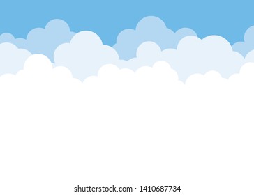 Clouds background on top blue sky nature outdoor illustration vector design