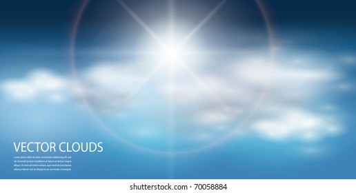 clouds background realistic vector illustration.