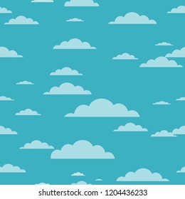 Clouds background - seamless cloud texture vector illustration.