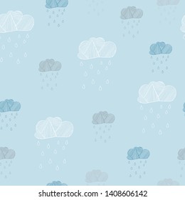 Clouds background. Seamless hand-drawn pattern. Can be used for postcards, invitations, advertising, web, textile and other.