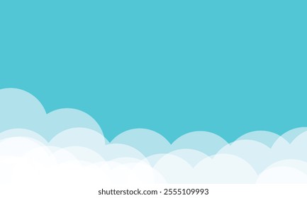 clouds background simple flat design skye bright blue color with empty space