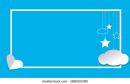 Clouds background with stars and heart shape  Free  Vector can be used in cover design, banner, poster, advertising.