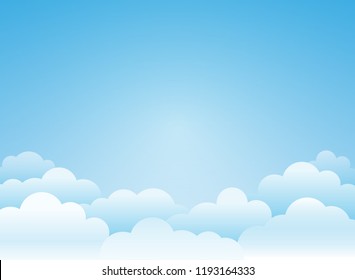 Simple wide banner blue gradient ,blue sky abstract background for