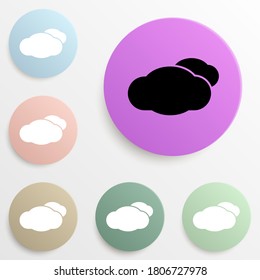 clouds badge color set. Simple glyph, flat vector of web icons for ui and ux, website or mobile application