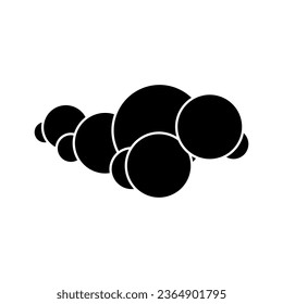 Clouds in black fill flat icon style. Vector illustration in unique shape. Editable graphic resources for many purposes.  
