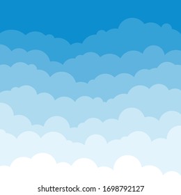 Clouds blue background. Floating clouds. Vector illustration.