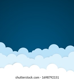 Clouds blue background. Floating clouds. Vector illustration.