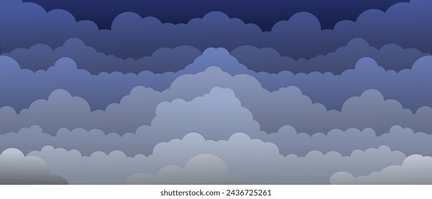 Clouds in blue colors. The clouds in the sky are drawn with a gradient. Vector illustration. EPS 10.