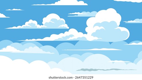 Clouds and blue sky background illustration, nature wallpaper