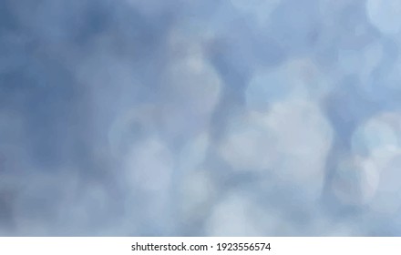 Clouds in a blue sky, blurred background, vector smoke