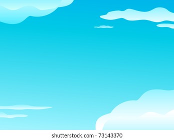 clouds in blue sky. Illustration with blank space