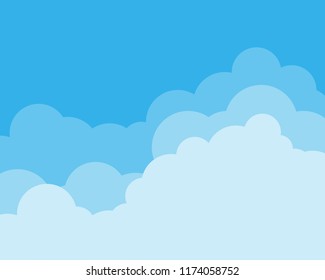 Clouds with blue sky nature background with space on beside for text.