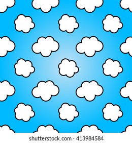 Clouds in blue sky. Nature sunny summer background design