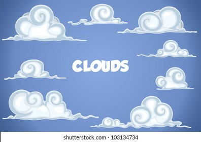 Clouds in blue sky with a place for text