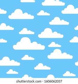 Clouds in a Blue Sky Seamless Pattern Background or Wallpaper