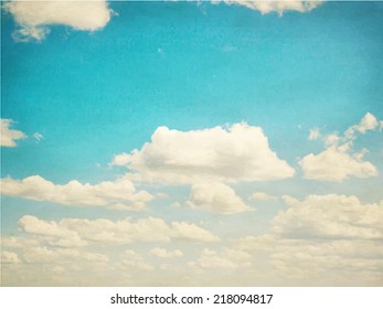 Clouds in blue sky. Sunny time of day