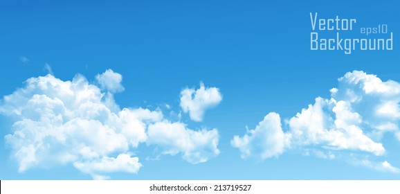 clouds in the blue sky - vector