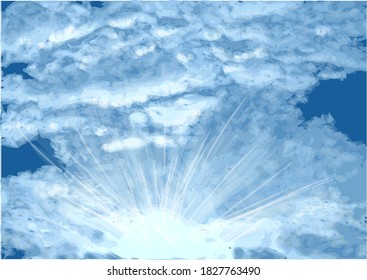 clouds in blue sky. blue sky and white clouds