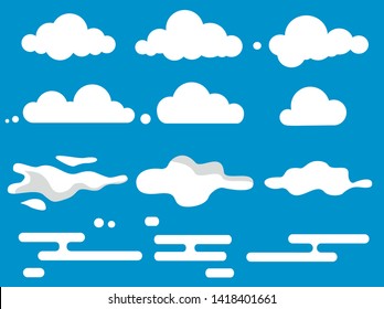 Clouds in the blue sky.Set. Design element.Vector