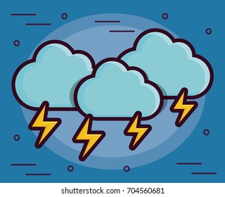 clouds and bolts icon