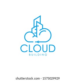 Clouds and Building logo design template 