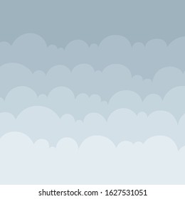 Clouds. Cartoon style drawing clouds vector illustration. Clouds background. Part of set. 