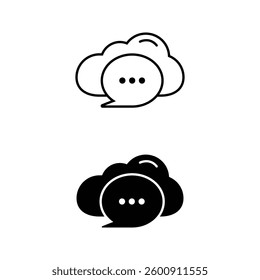 Clouds Chat Message Icon Illustrator- EPS-8