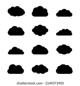 Clouds Collection Black Silhouettes Vector Icon Stock Vector (Royalty ...