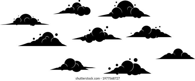 Clouds collection. Cloud vector icons. Clouds in line simple design. Vector illustration