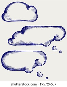 Clouds collection. Doodle style