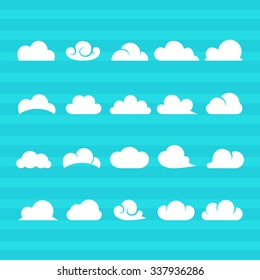 Clouds collection - Set of clouds icons, abstract speech bubbles in the shape of clouds