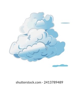 Clouds of colorful set. This stunning illustration transports you into a world of awe-inspiring natural beauty, featuring a vast cloudscape set against a white background. Vector illustration.