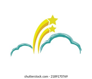 Clouds combined with Rising Star Illustration