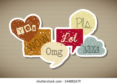 clouds comics over vintage background vector illustration