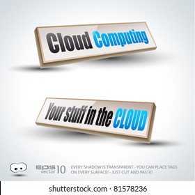 Clouds Computing 3D Panels with Transparent Shadows and glossy reflection. Ready to copy and past on every surface. - Powered by Shutterstock - Get 15% off with code: PIKWIZARD15