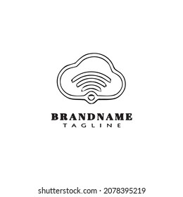 clouds computing logo cartoon icon design template black modern isolated cute illustration