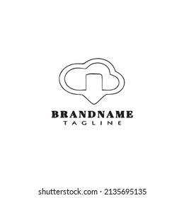 clouds computing logo cartoon icon design black modern isolated vector illustration