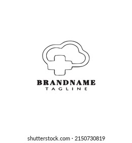 clouds computing logo icon design template black modern isolated vector illustration