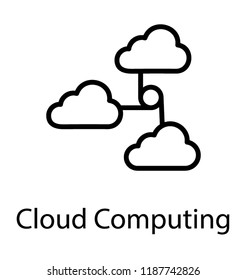 Clouds connected together  symbol known as cloud computing 