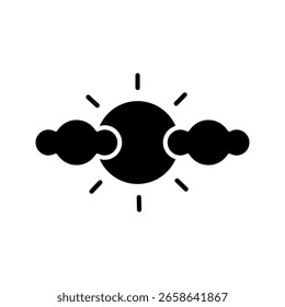 clouds cover the sun icon white on background