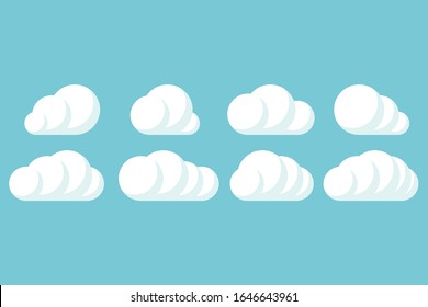 clouds creative set blue background isolated vector illustration