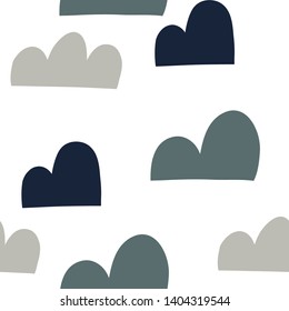 Clouds cut out hand drawn texture.Pattern design for printing, texture, cover design. Isolated. Vector Illustration