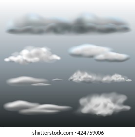 Clouds in dark sky illustration