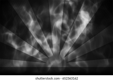 The clouds in the dark sky with sun ray. Vector illustration abstract background. Nature background.