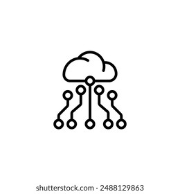 nubes esquema de datos icono e ilustración